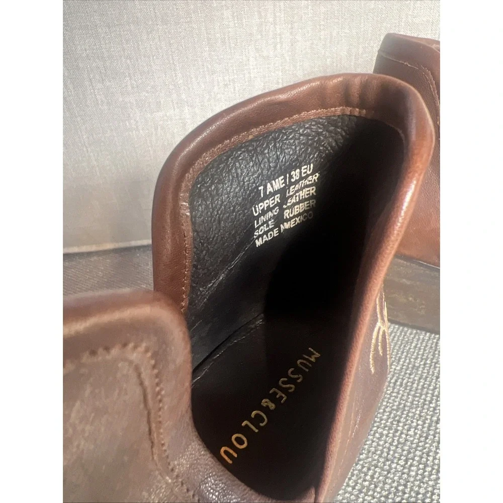 Musse & Cloud Ashila Ankle Boots Womens Size 7 EUR 38 Brown Leather Side Cutouts - Picture 6 of 11